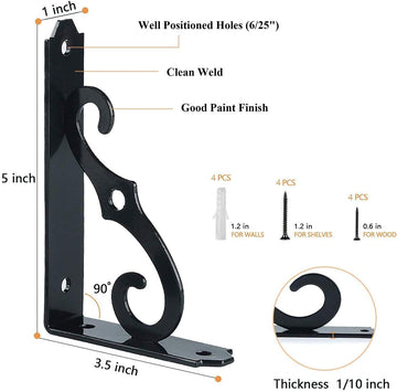 ETECHMART Decorative Wall Mounted Floating Shelf Bracket