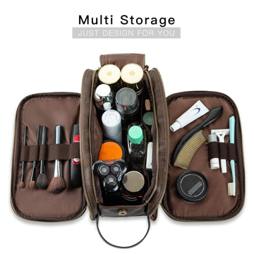 ETECHMART PU leather Water-resistant Multifunctional Toiletry Bag