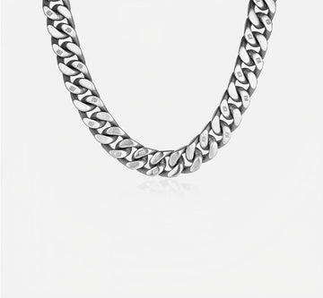 BAMHILL Double-Sided Brushed Cuban Necklace