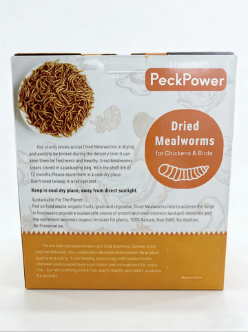 PeckPower Non-GMO Dried Mealworms for Chickens 5LB