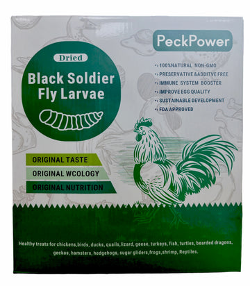 PeckPower 5LB Dried Black Soldier Fly Larvae for Chickens Birds