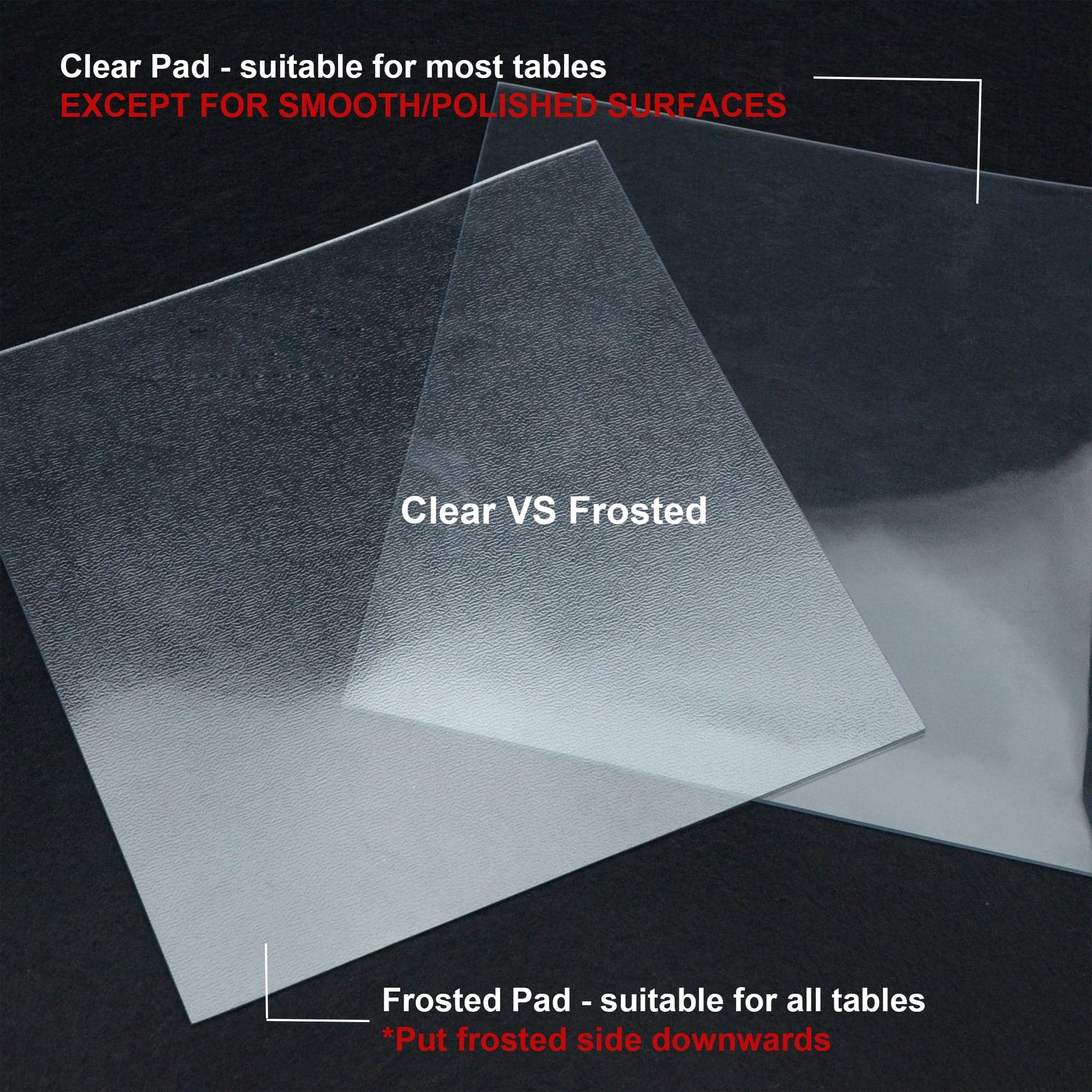 Etechmart Clear PVC Table Top Protector Thick Multi Size