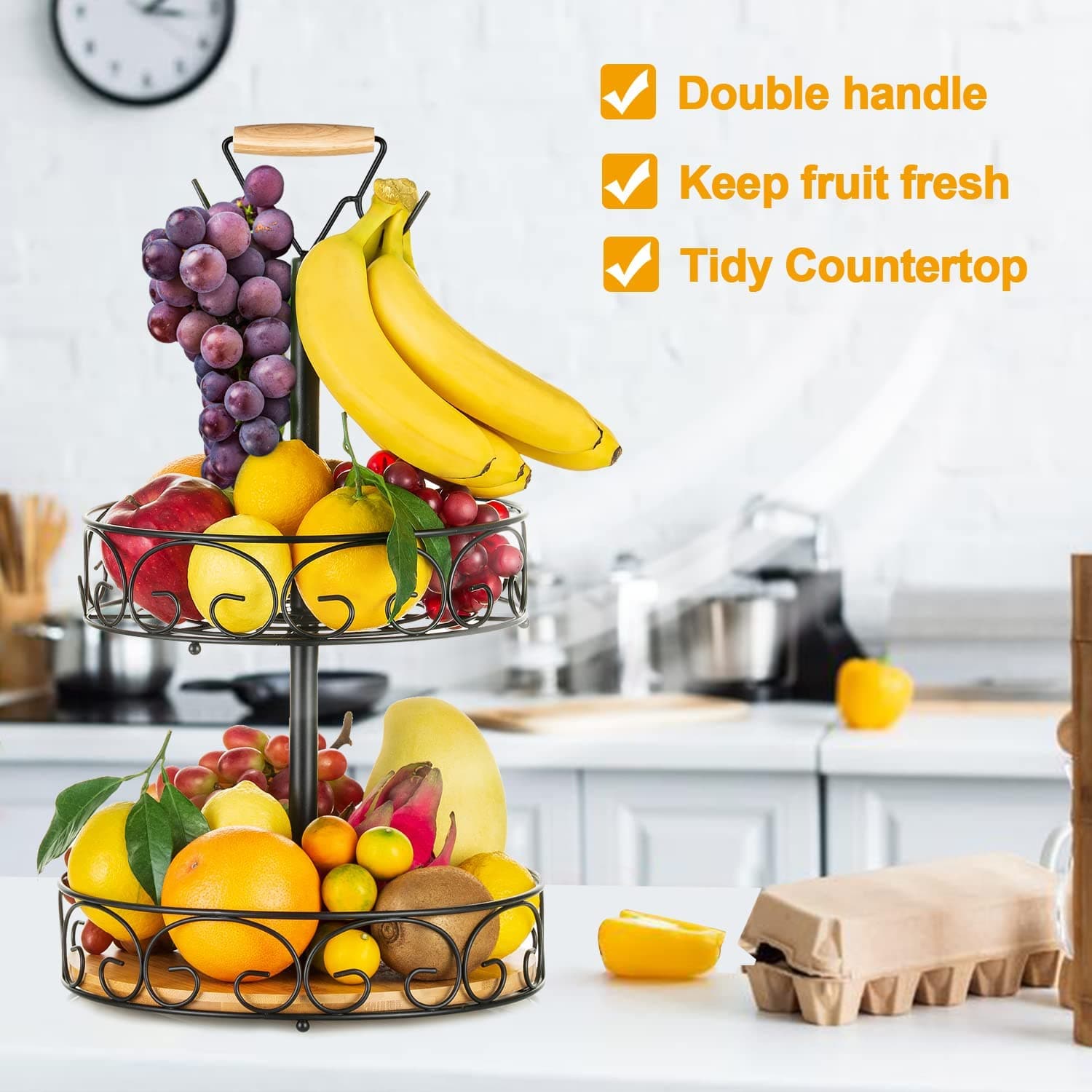 Etechmart Fruit Basket with Banana Hanger
